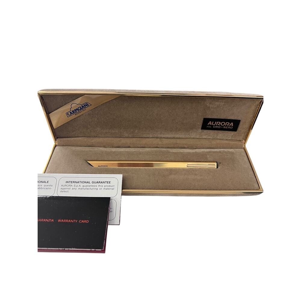 Aurora Thesi Gold Tone Ball Point Pen Vintage Carpogiani Bologna, Italy - Picture 1 of 16